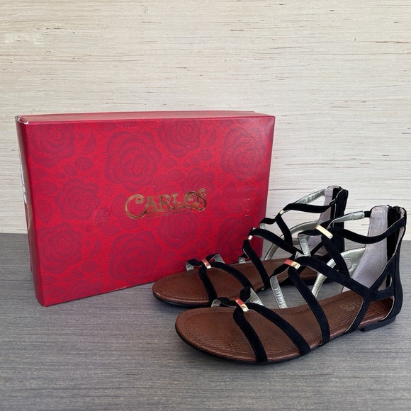 Carlos by Carlos Santana Shoes - NEW Carlos By Carlos Santana Women's Sz 8 Black Emma Flat Sandals Shoes